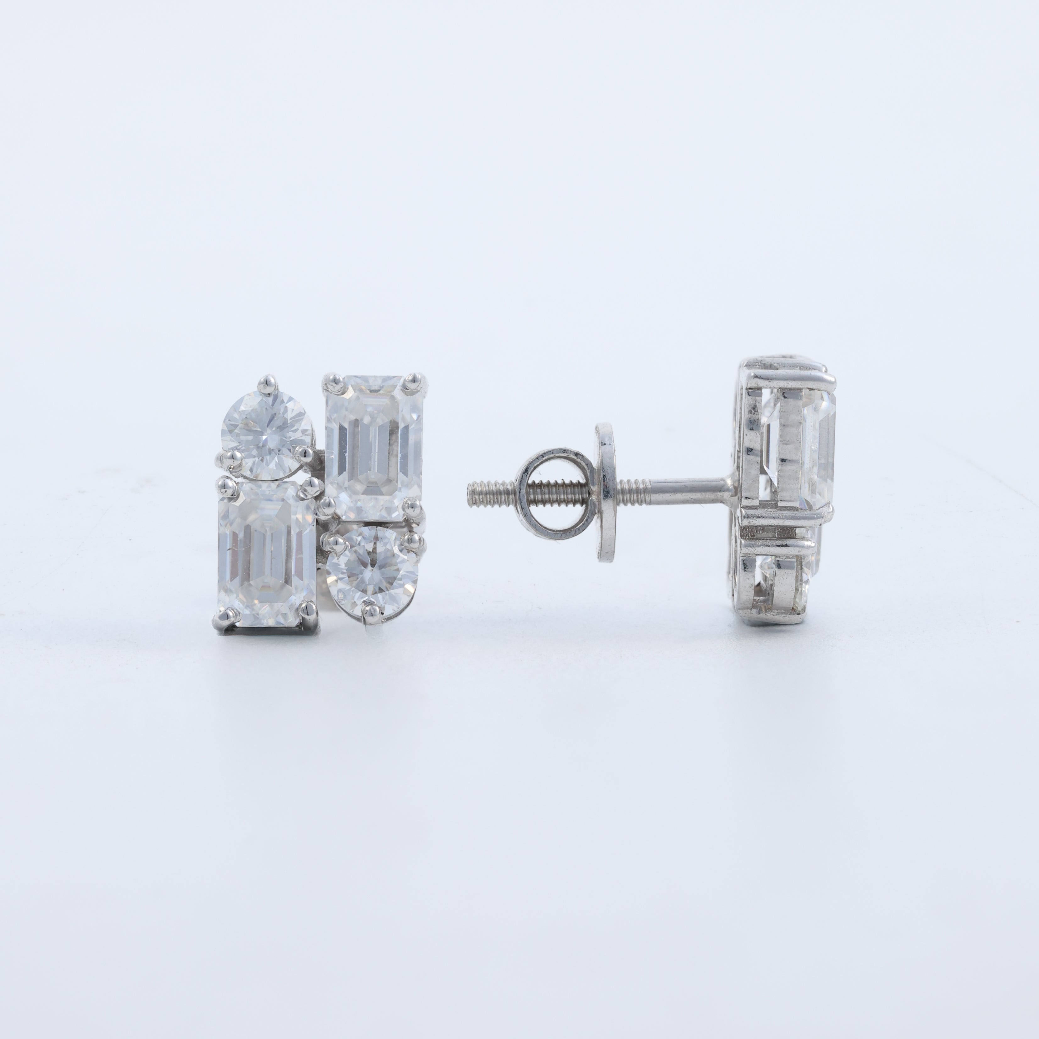Geometric Crystal Stud Earrings