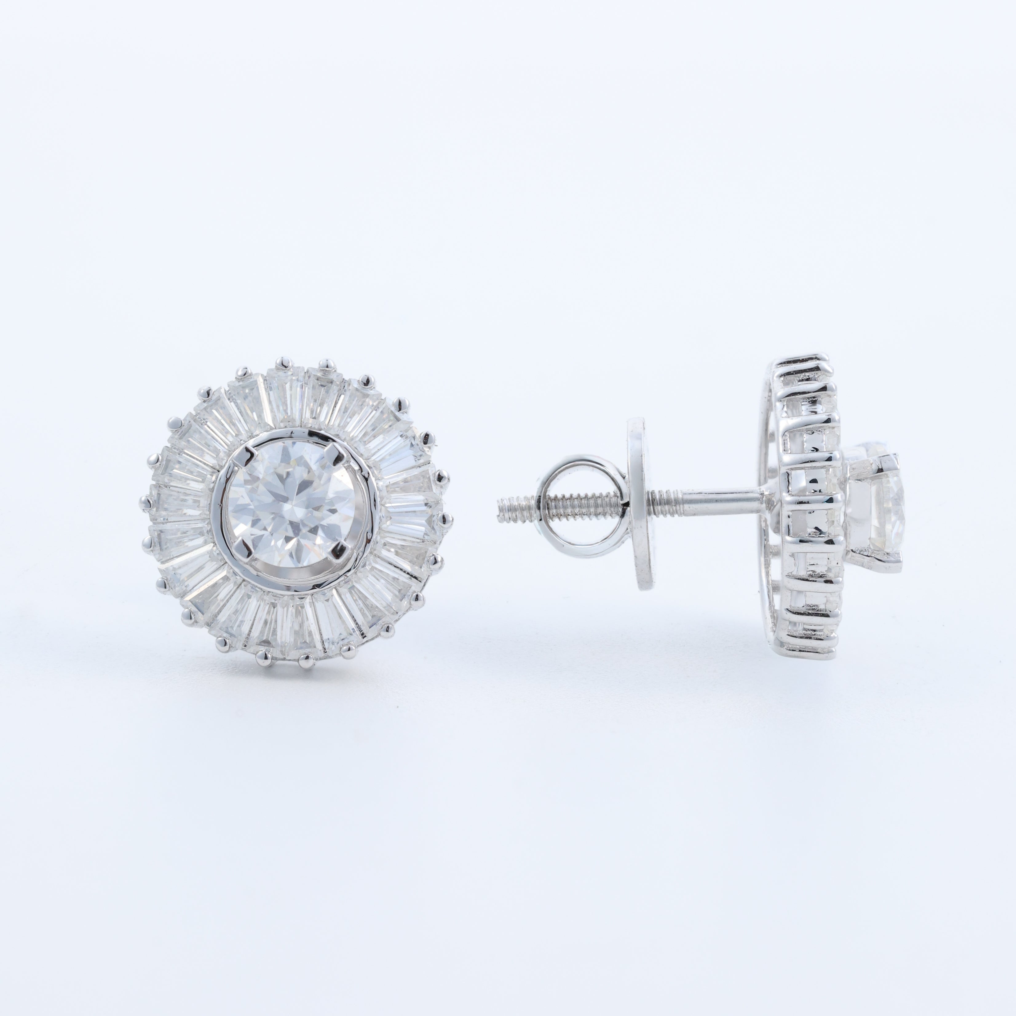 Radiant Halo Stud Earrings