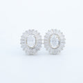 Oval Halo Crystal Stud Earrings