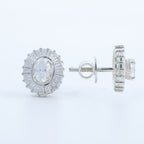 Oval Halo Crystal Stud Earrings