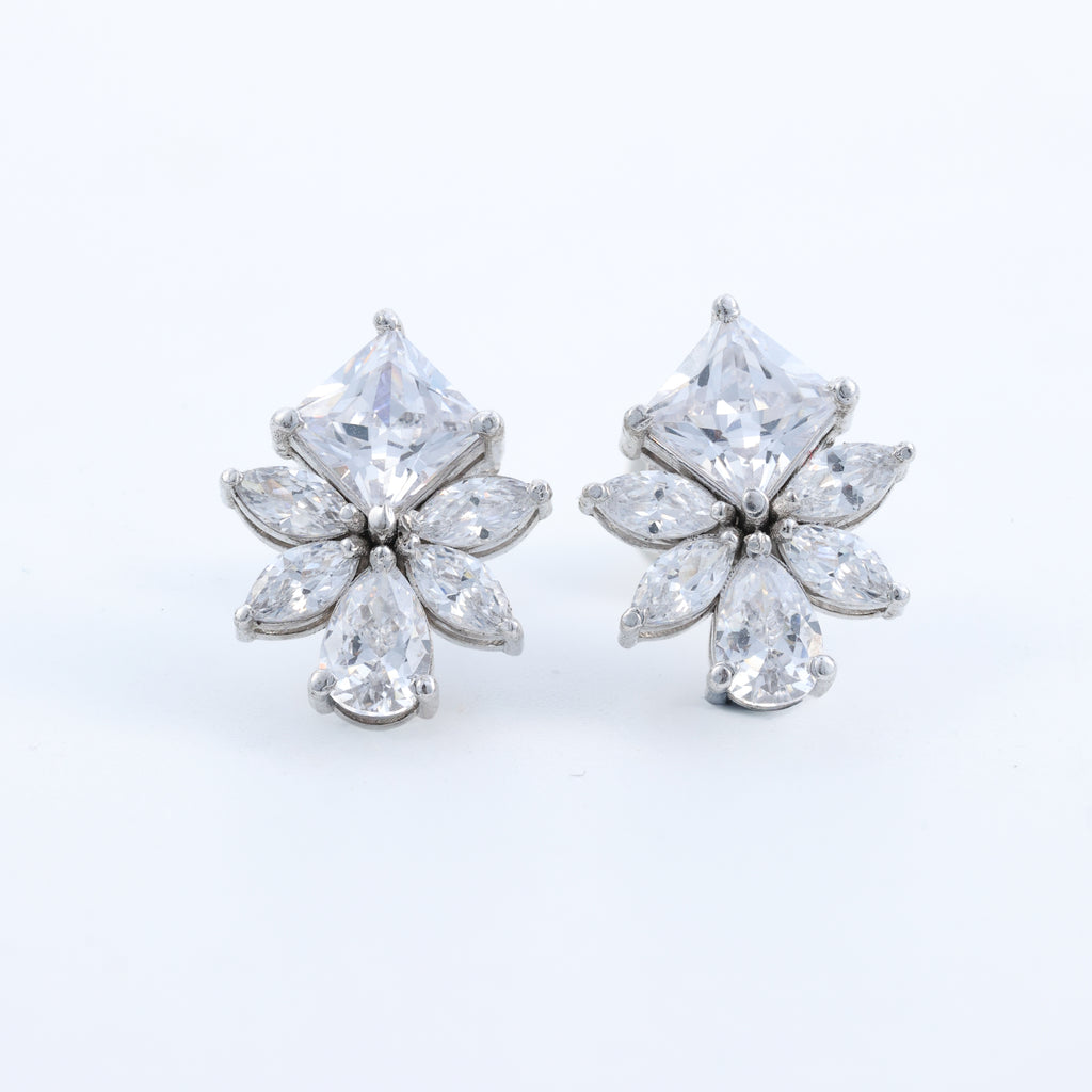 Floral Sparkle Stud Earrings
