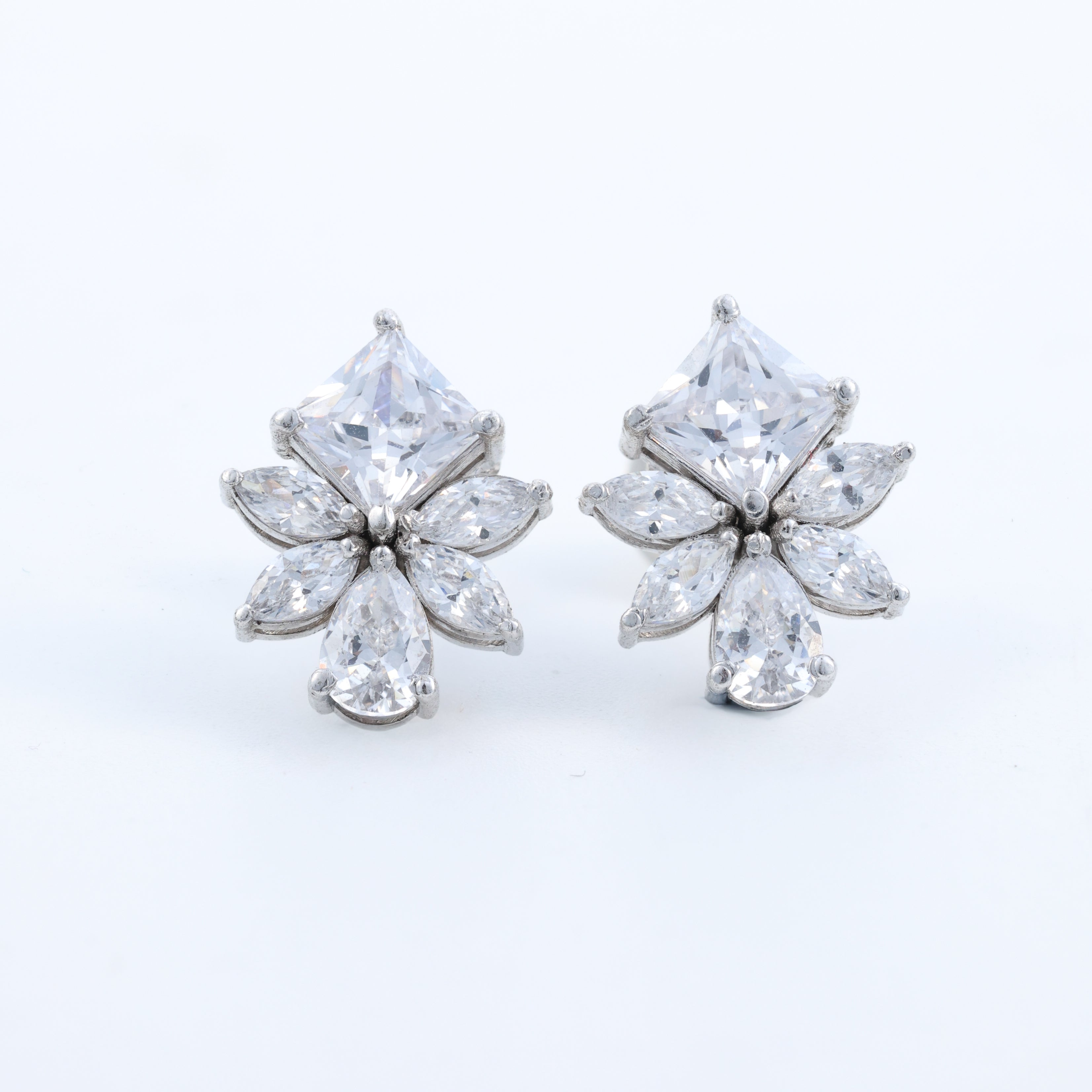 Floral Sparkle Stud Earrings