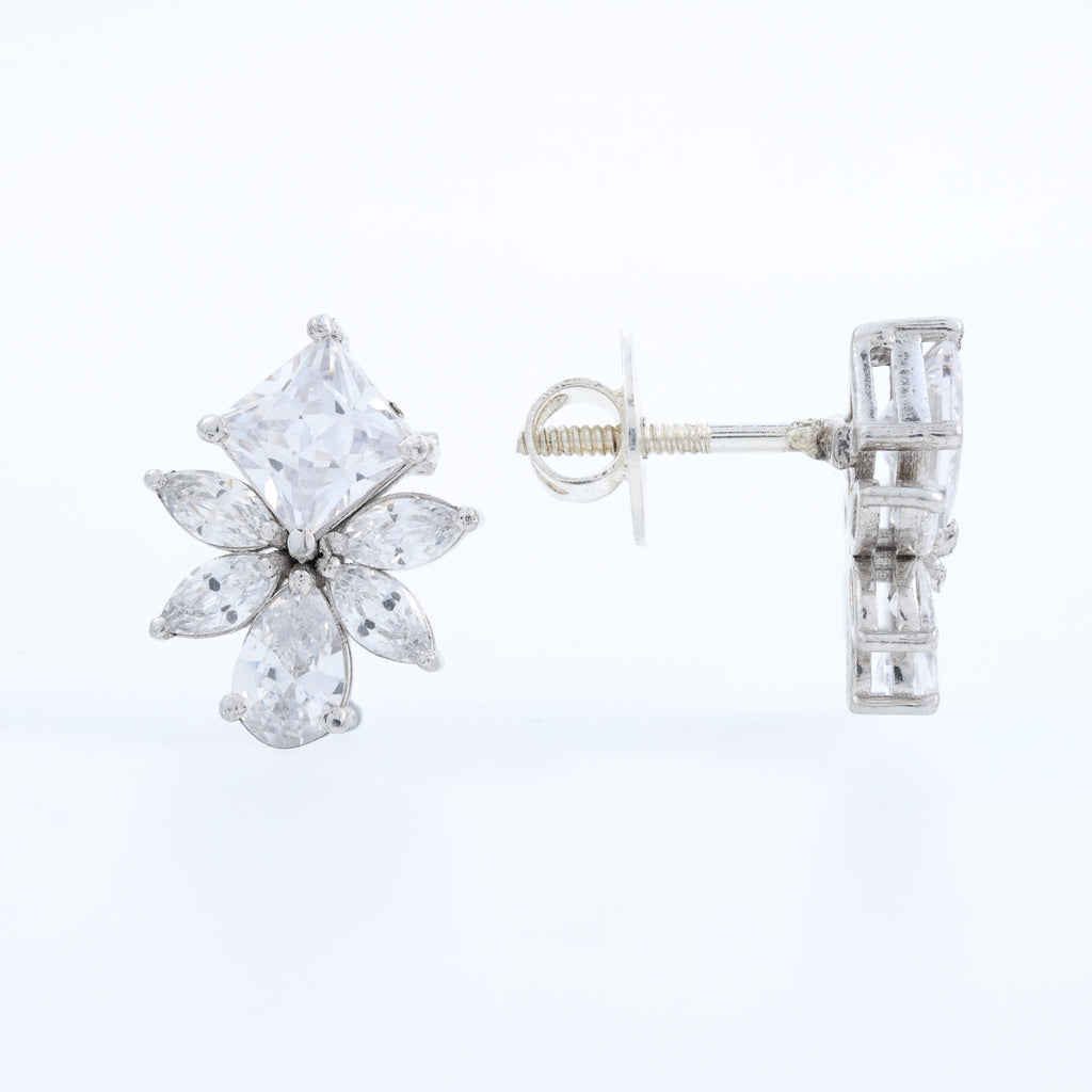 Floral Sparkle Stud Earrings