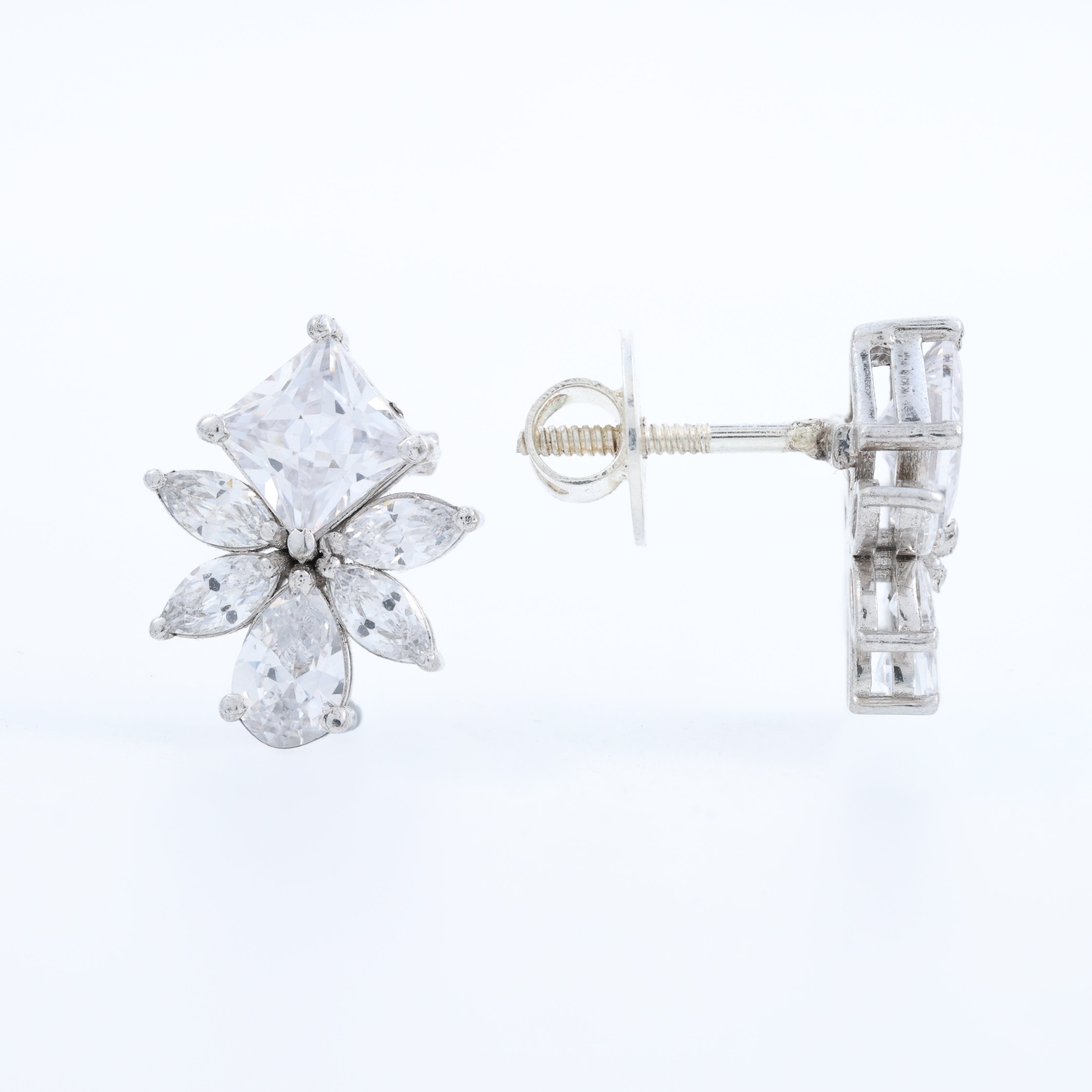 Floral Sparkle Stud Earrings