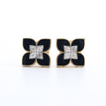 Black Floral Stud Earrings
