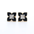 Black Floral Stud Earrings