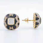 Black Clover Crystal Stud Earrings