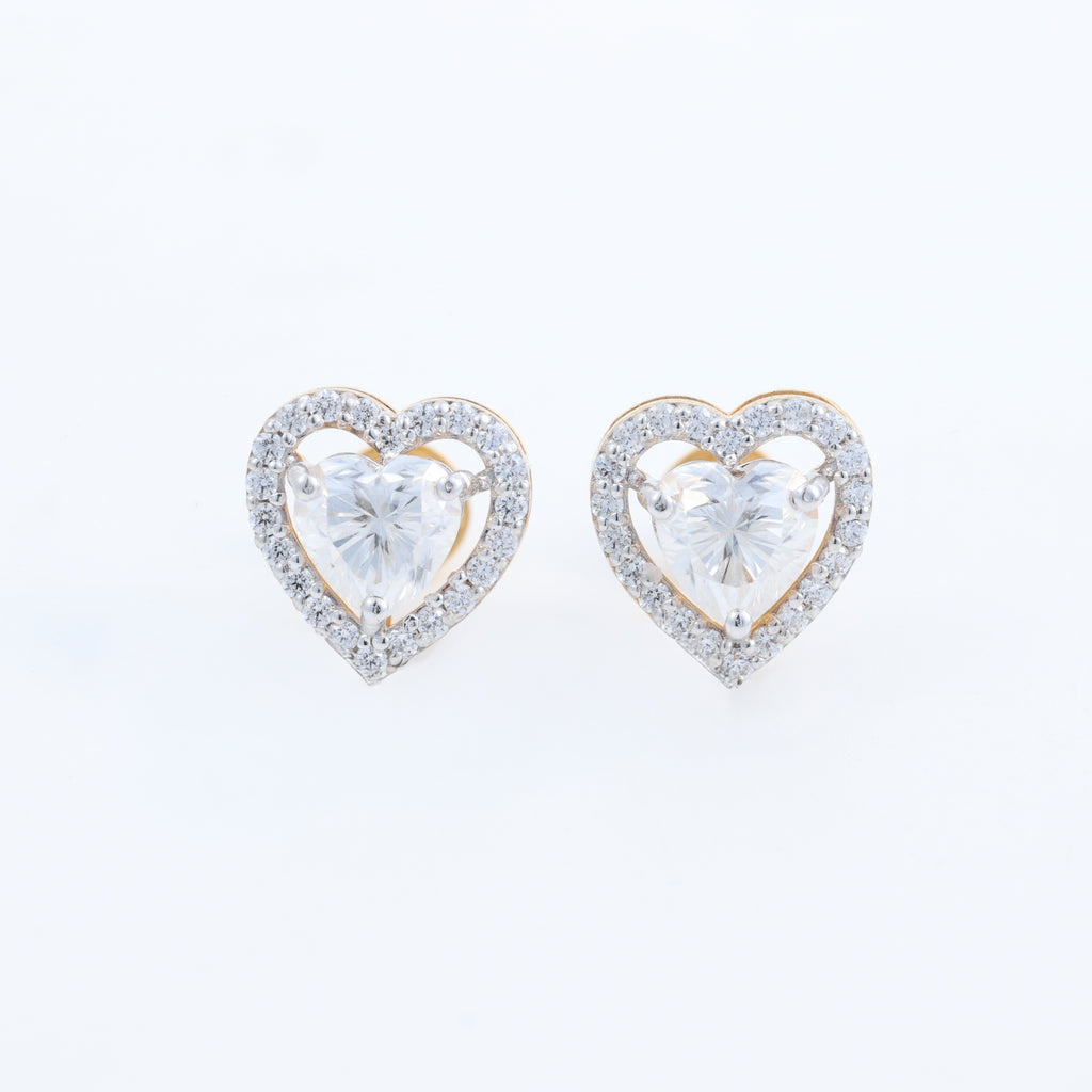 Crystal Heart Stud Earrings