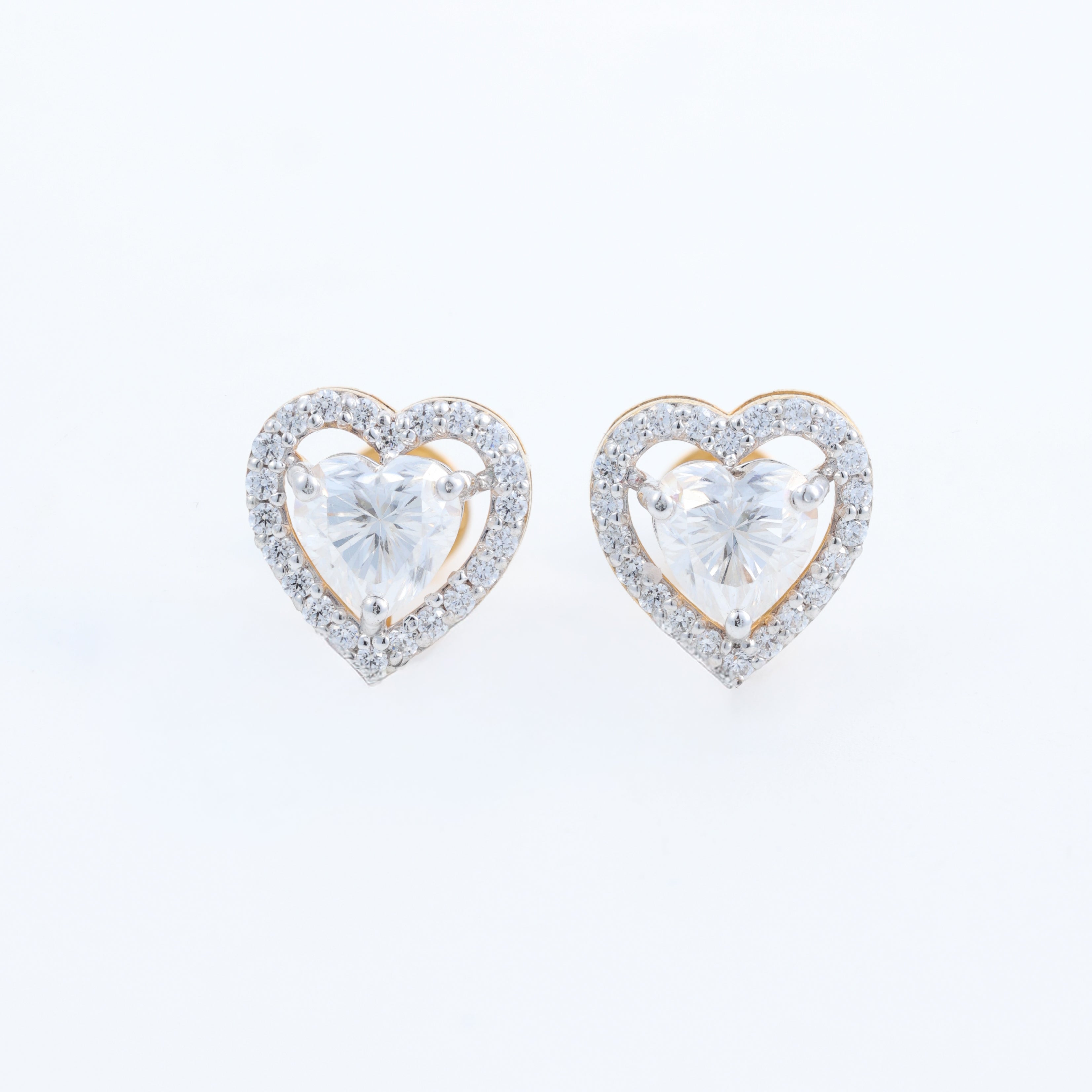 Crystal Heart Stud Earrings