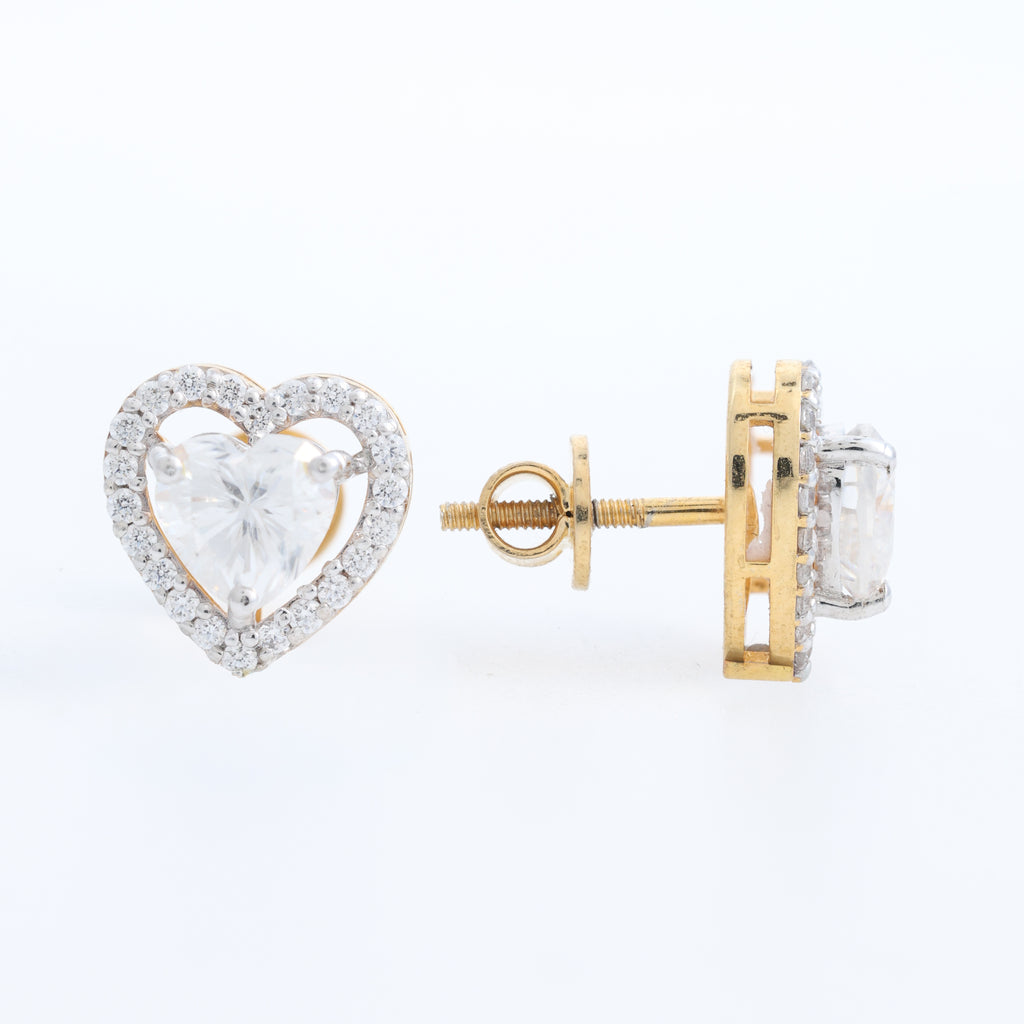 Crystal Heart Stud Earrings