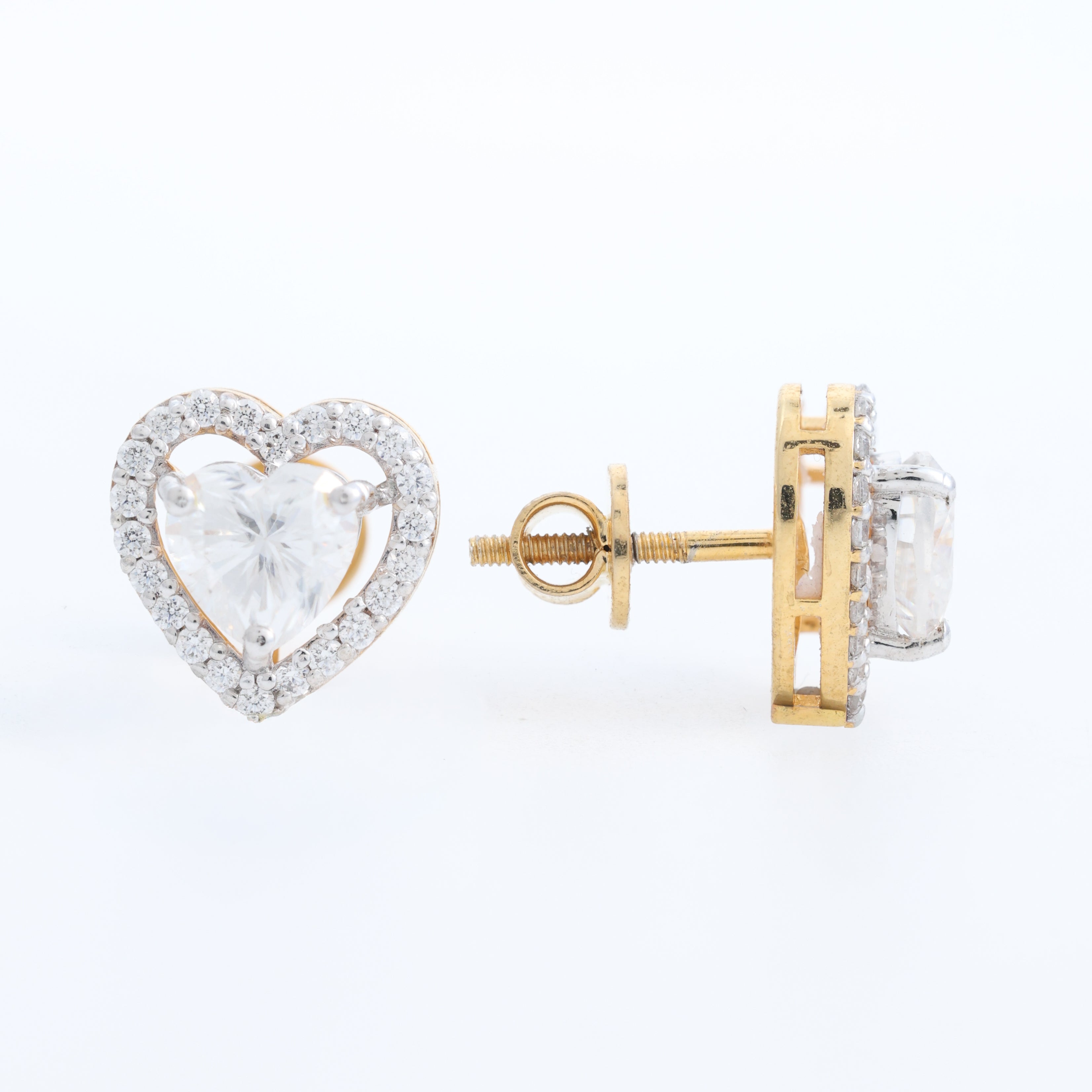 Crystal Heart Stud Earrings
