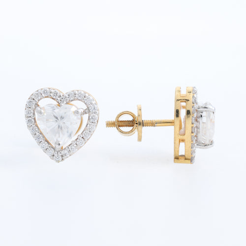 Crystal Heart Stud Earrings