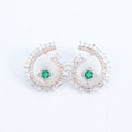 Green Stone Hoop Earrings