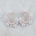 Rose Gold Floral Hoop Earrings