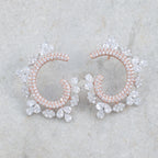 Rose Gold Floral Hoop Earrings