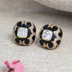 Black Clover Crystal Stud Earrings