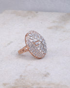Rose Gold Floral Statement Ring