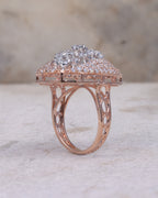 Rose Gold Floral Statement Ring