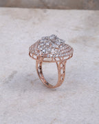 Rose Gold Floral Statement Ring