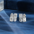 Geometric Crystal Stud Earrings