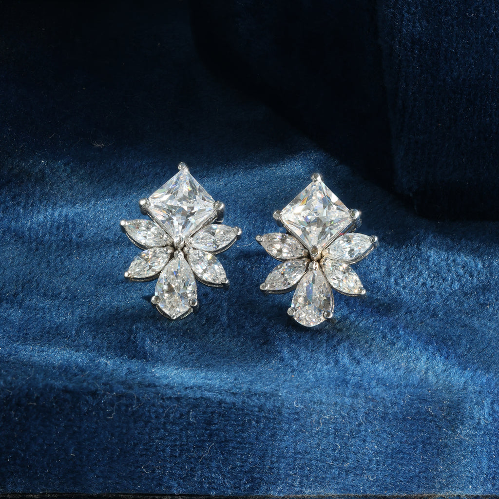 Floral Sparkle Stud Earrings