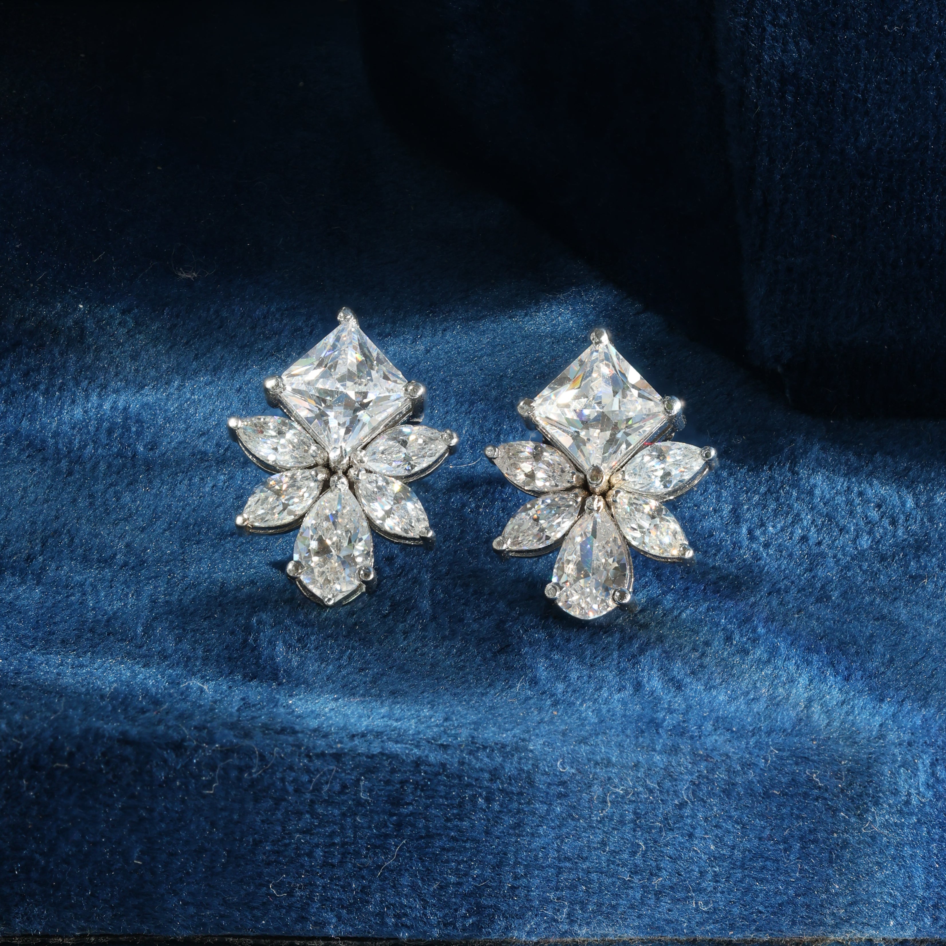 Floral Sparkle Stud Earrings