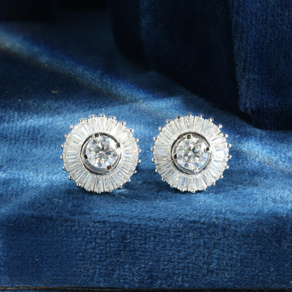 Celestial Halo Crystal Stud Earrings