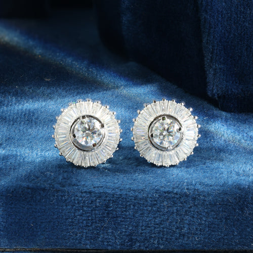 Celestial Halo Crystal Stud Earrings