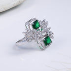 Emerald Bloom Statement Ring