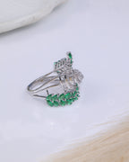 Emerald Leaf Designer Ring