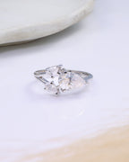 Elegant Pear Crystal Ring