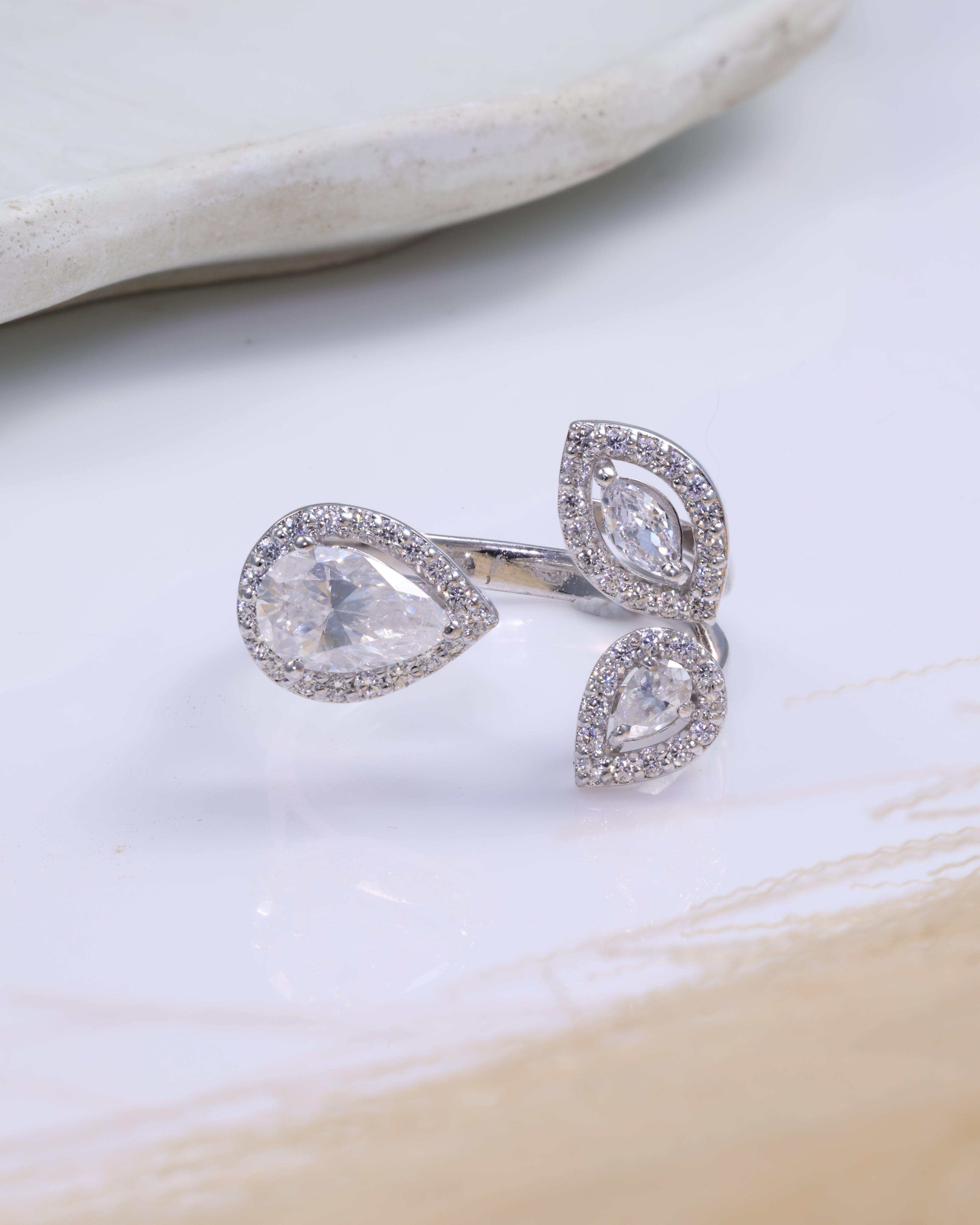 Pear Drop Open Ring