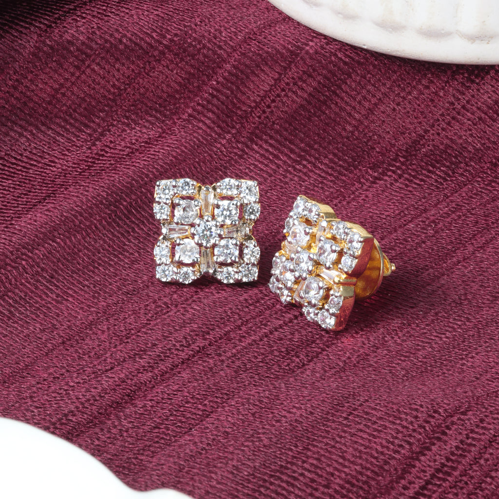 Floral Crystal Stud Earrings