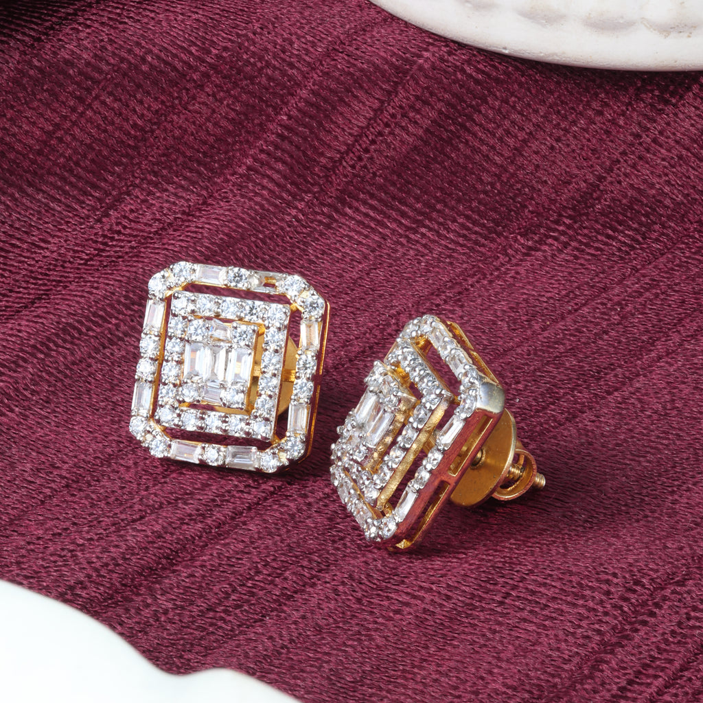 Regal Radiance Geometric Earrings