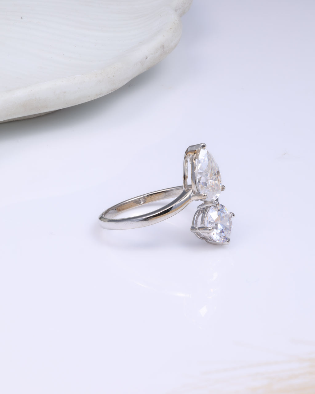 Crystal Twist Open Ring