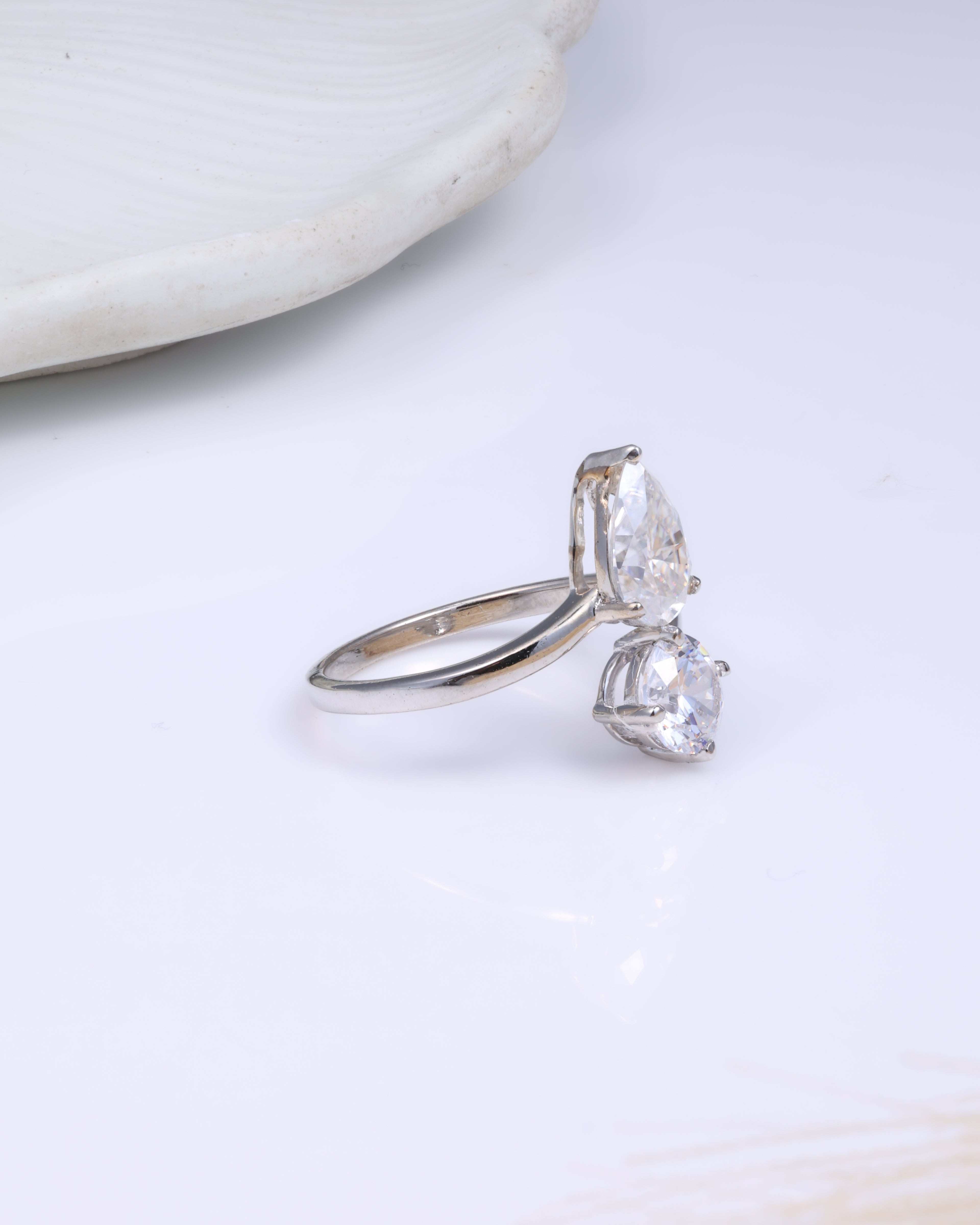 Crystal Twist Open Ring