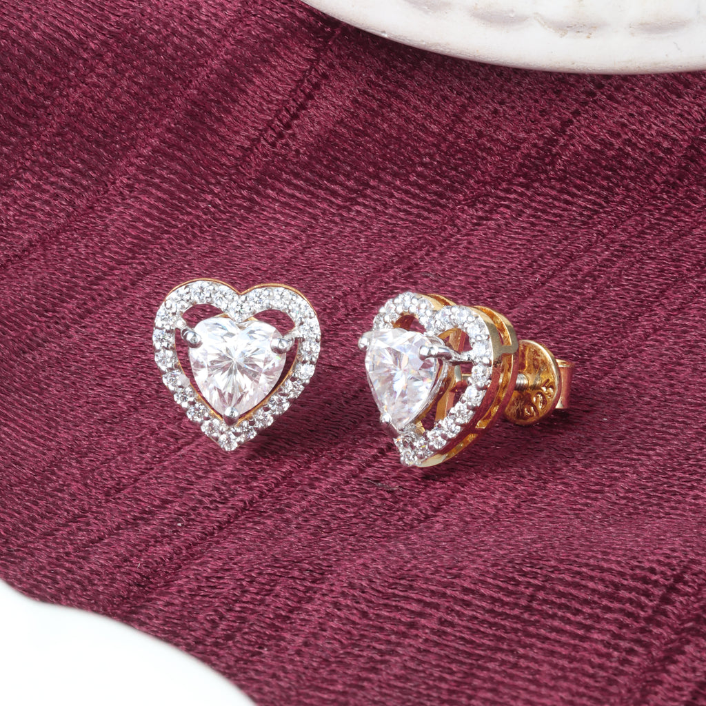 Crystal Heart Stud Earrings