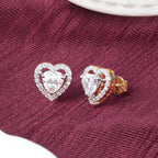Crystal Heart Stud Earrings