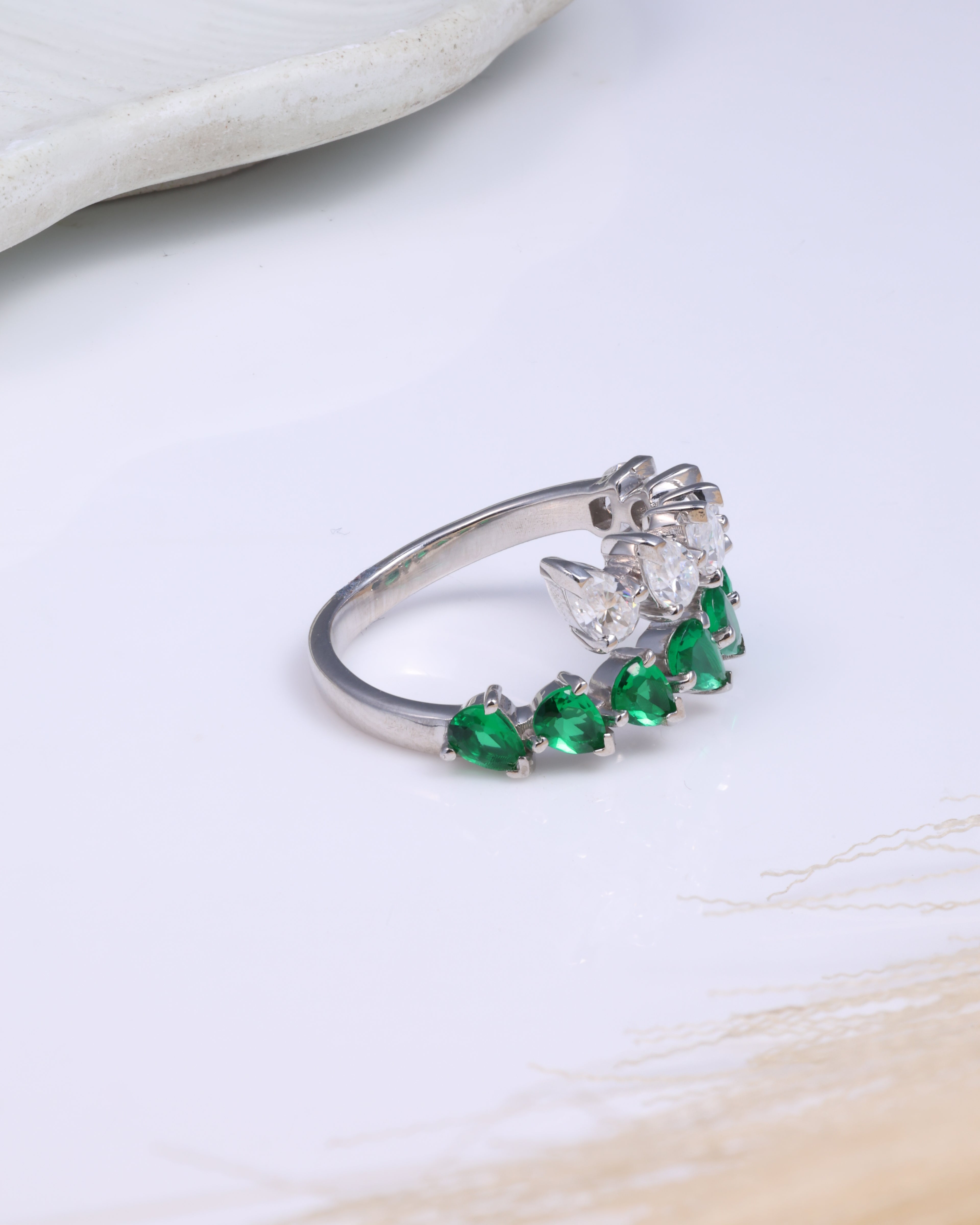 Emerald Duo Open Ring
