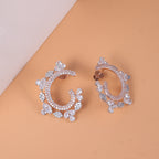 Rose Gold Floral Hoop Earrings