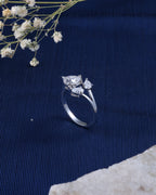 Elegant Pear Crystal Ring