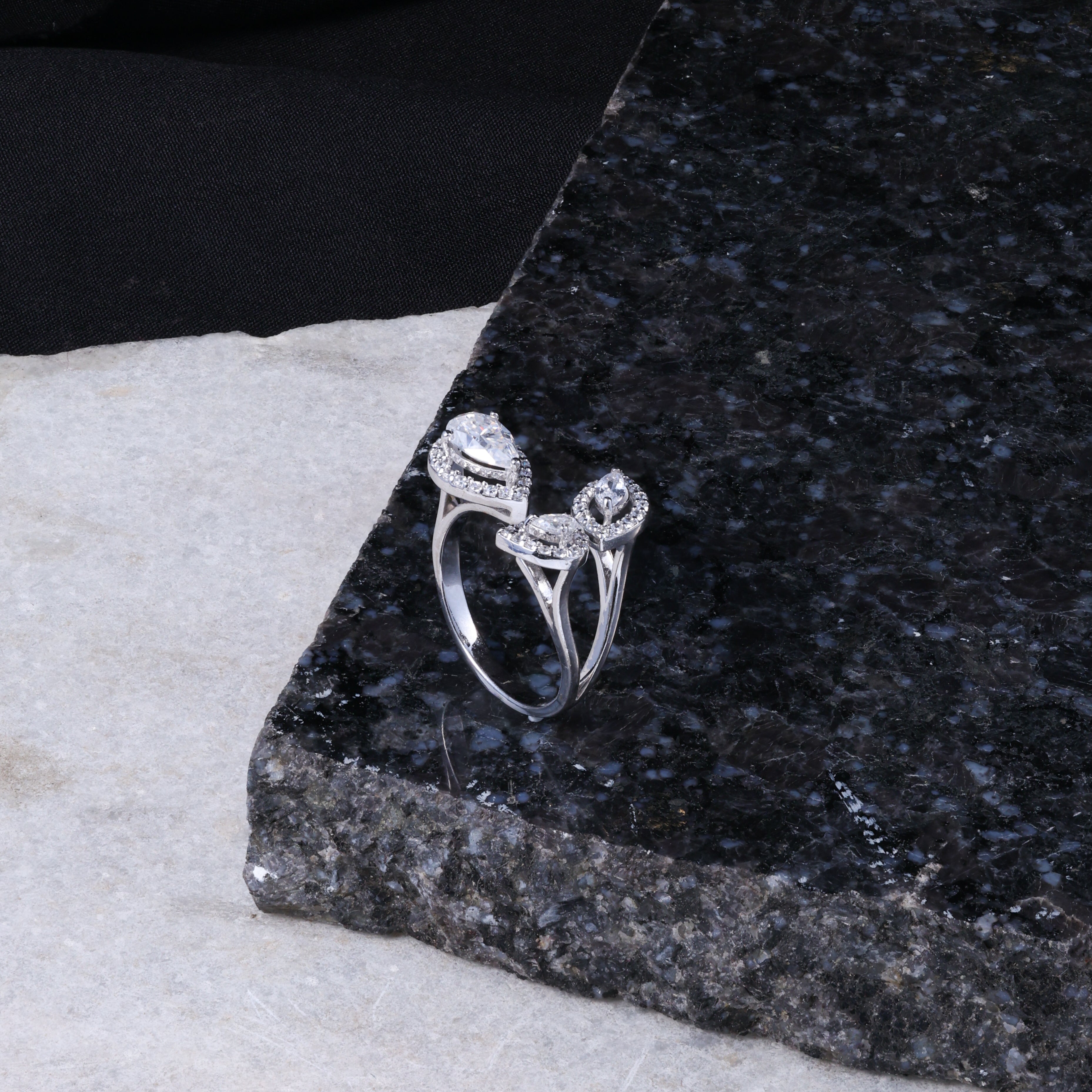 Pear Drop Open Ring