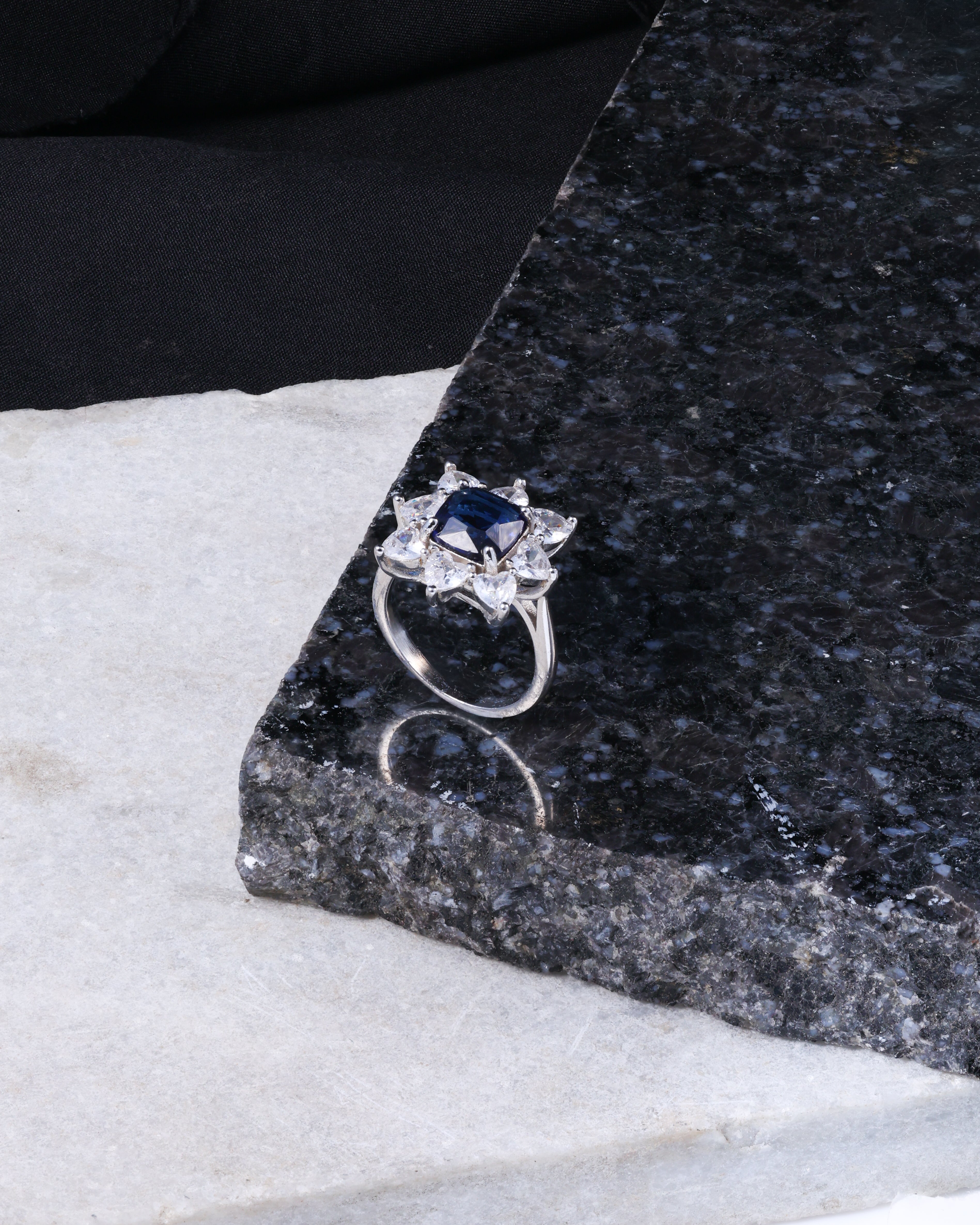 Royal Blue Blossom Ring