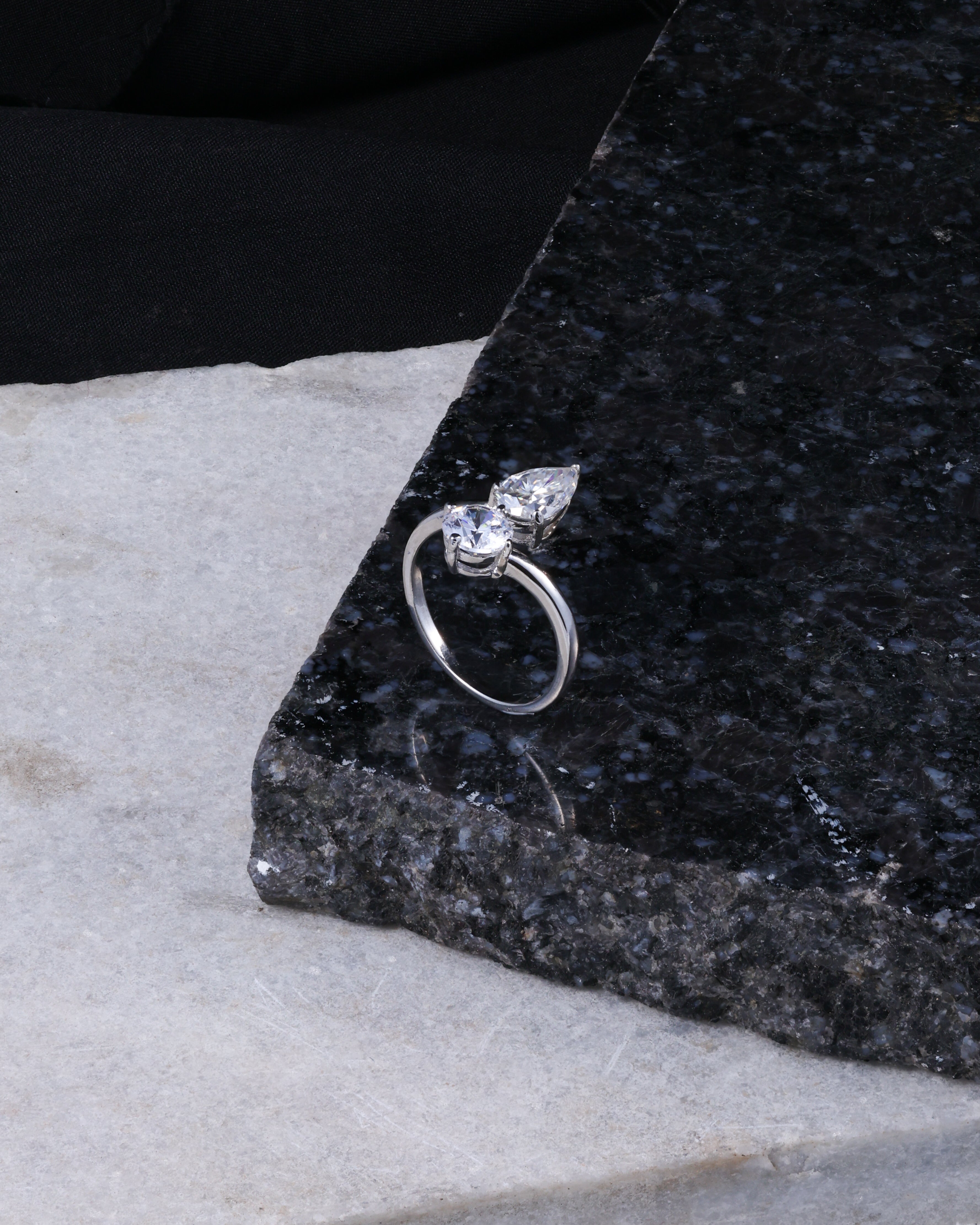 Crystal Twist Open Ring