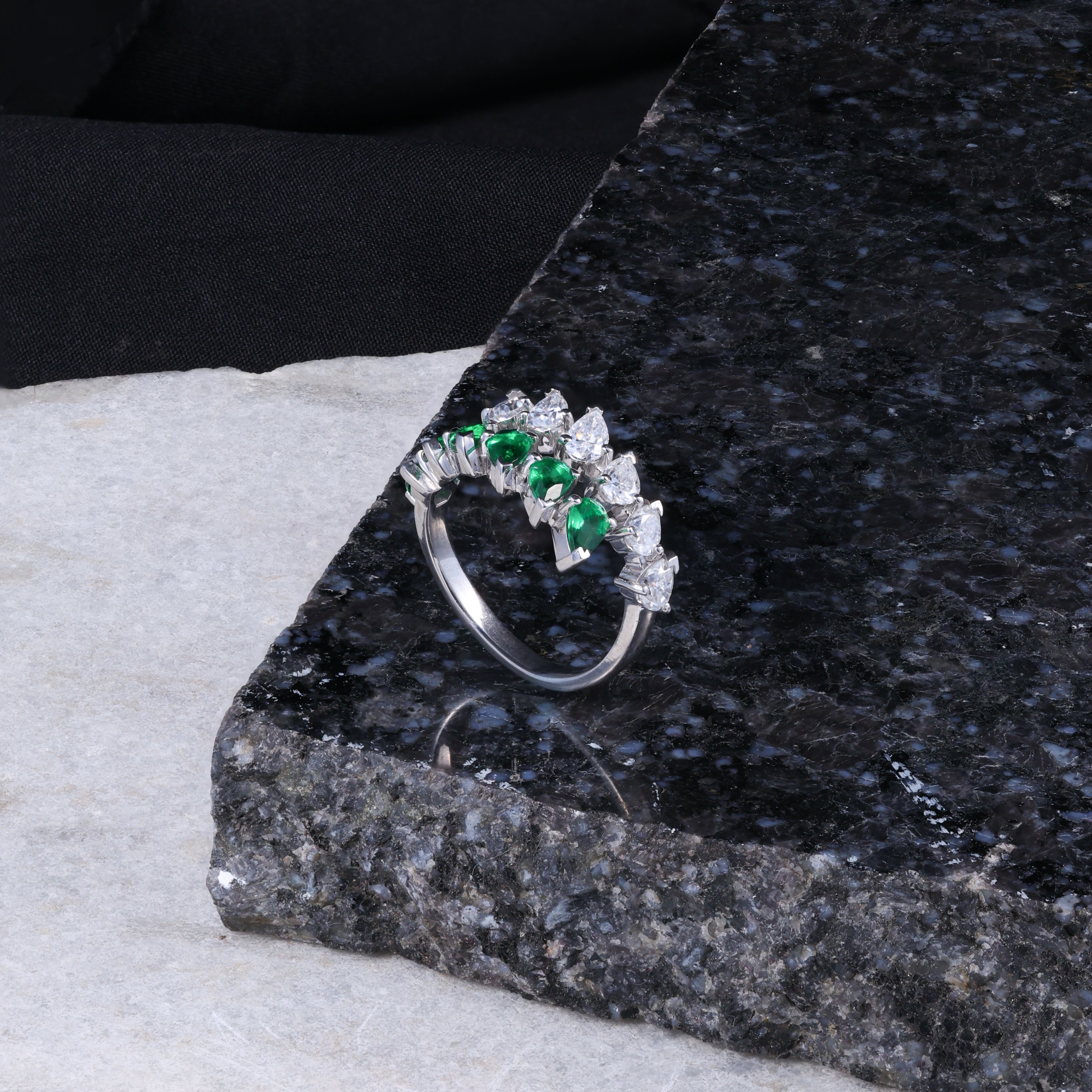 Emerald Duo Open Ring