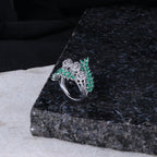 Emerald Leaf Designer Ring