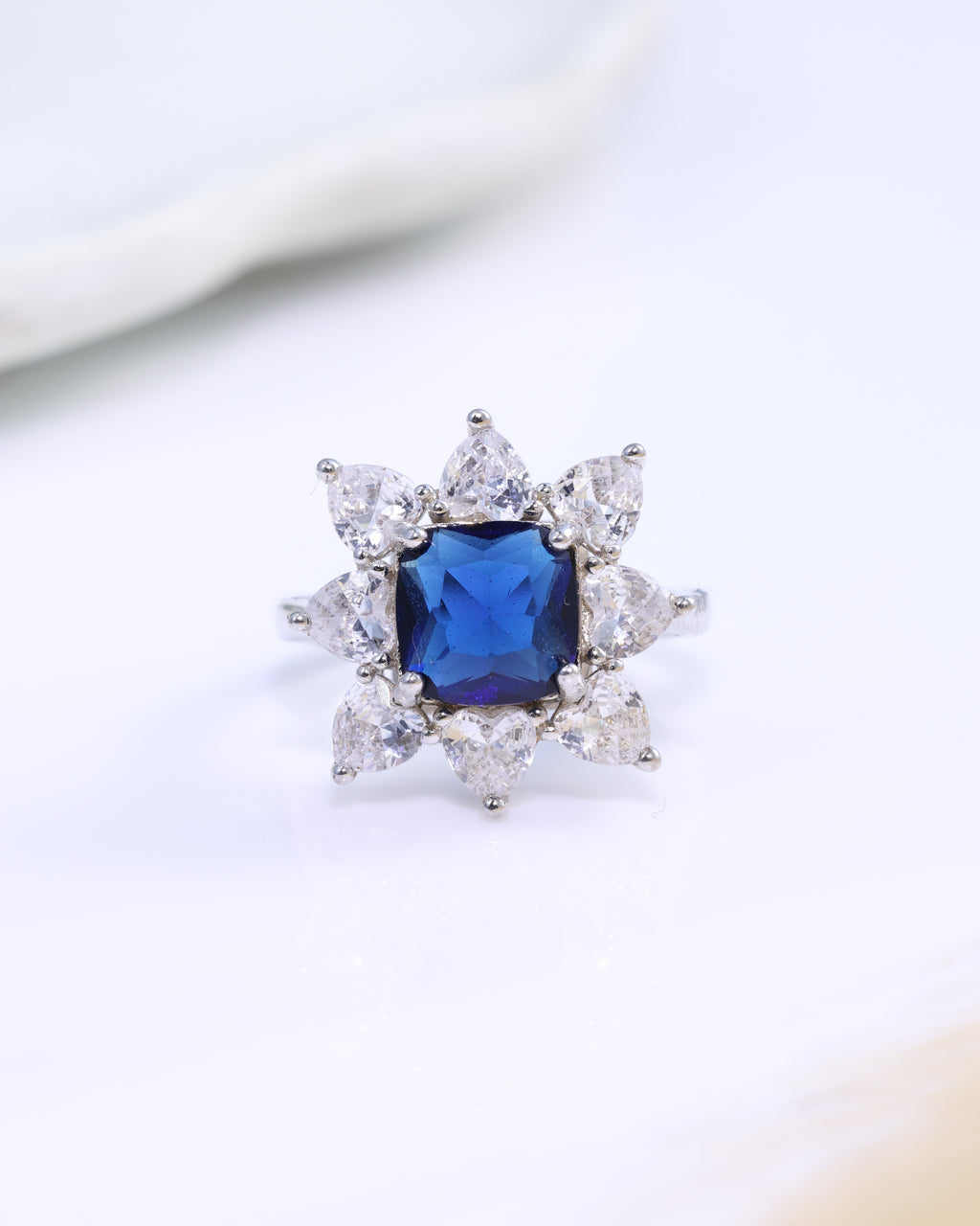 Royal Blue Blossom Ring