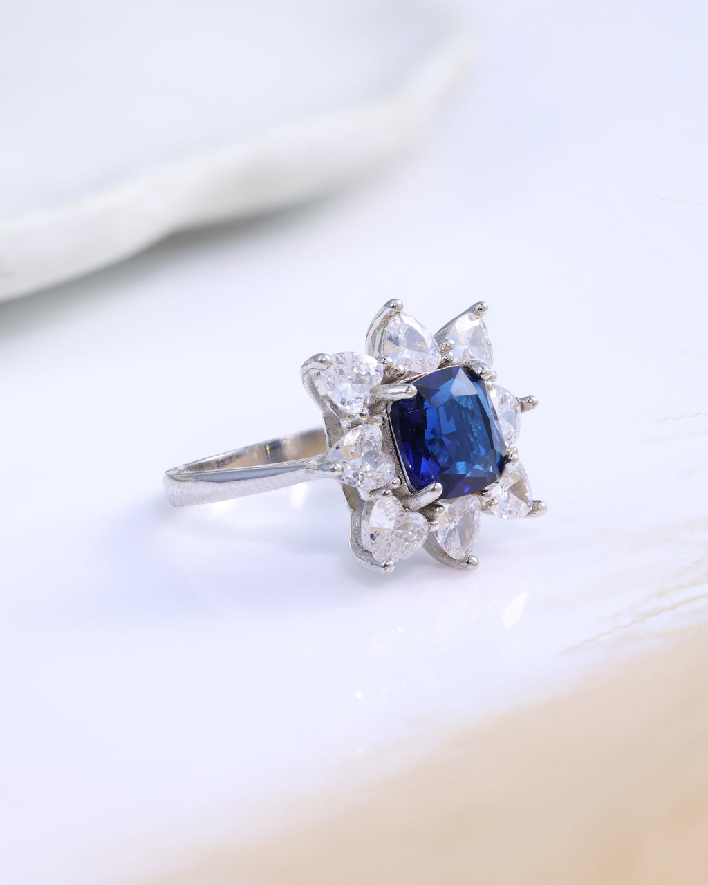 Royal Blue Blossom Ring