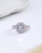 Elegant Halo Crystal Ring