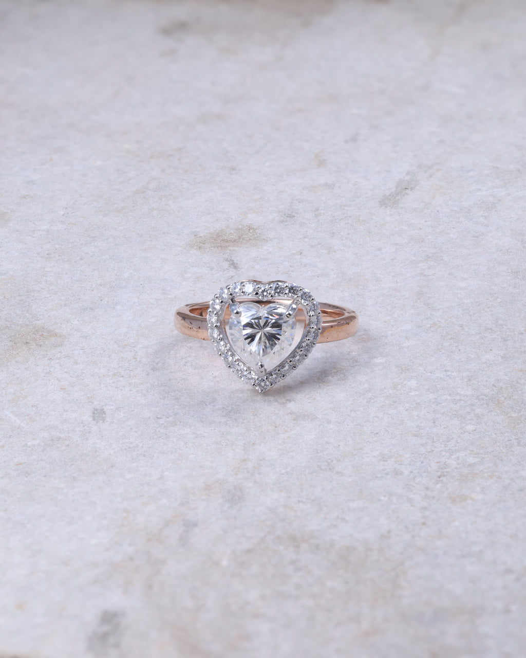 Heart Halo Diamond Ring